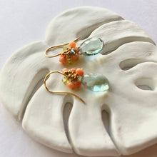 画像をギャラリービューアに読み込む, K18YG Colors フローライト花束ピアス