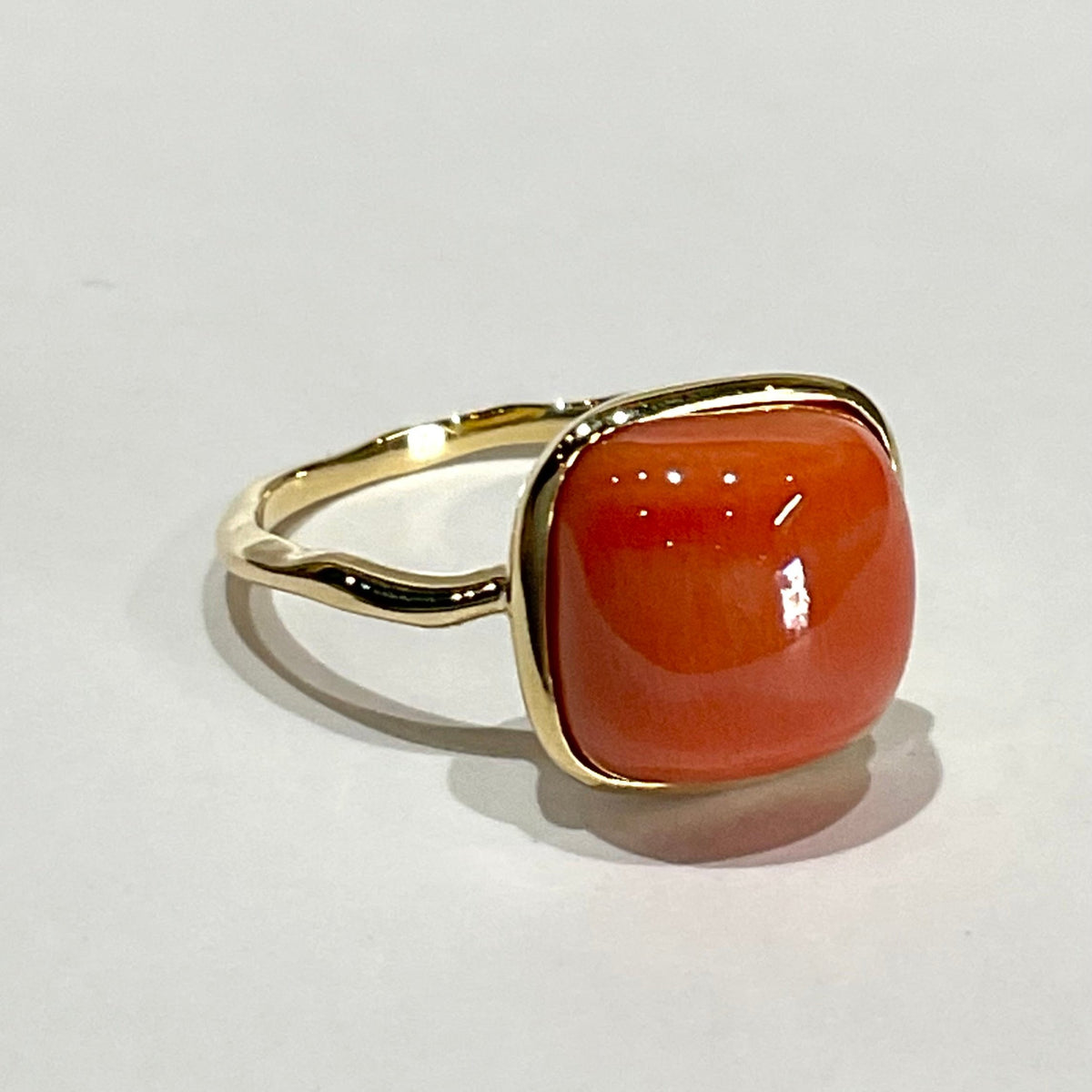 TILLA・EARTH K18YG Coral 桃珊瑚リング 石垣島ジュエリー