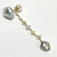 画像をギャラリービューアに読み込む, K18YG Colors 白蝶真珠ポストピアス(片耳用・チャーム付き)