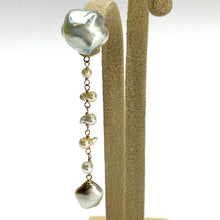 画像をギャラリービューアに読み込む, K18YG Colors 白蝶真珠ポストピアス(片耳用・チャーム付き)