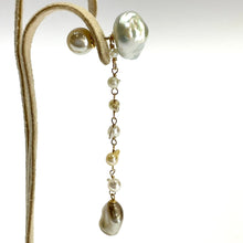 画像をギャラリービューアに読み込む, K18YG Colors 白蝶真珠ポストピアス(片耳用・チャーム付き)