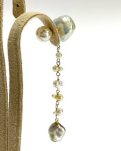 画像をギャラリービューアに読み込む, K18YG Colors 白蝶真珠ポストピアス(片耳用・チャーム付き)