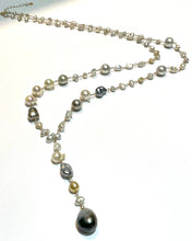 画像をギャラリービューアに読み込む, K18YG/K10YG 黒蝶パールロングネックレス