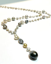 画像をギャラリービューアに読み込む, K18YG/K10YG 黒蝶パールロングネックレス