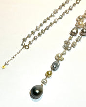 画像をギャラリービューアに読み込む, K18YG/K10YG 黒蝶パールロングネックレス