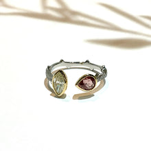 画像をギャラリービューアに読み込む, Pt900/K18YG ピンクサファイア・ダイヤモンドリング