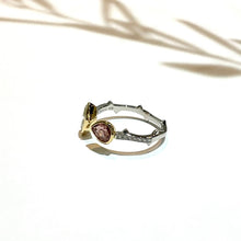 画像をギャラリービューアに読み込む, Pt900/K18YG ピンクサファイア・ダイヤモンドリング