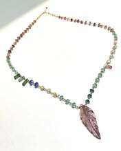 画像をギャラリービューアに読み込む, K18YG/K10YG トルマリン/スピネルネックレス