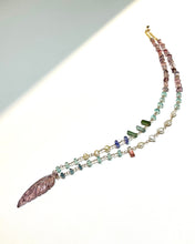 画像をギャラリービューアに読み込む, K18YG/K10YG トルマリン/スピネルネックレス