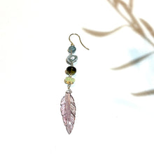 画像をギャラリービューアに読み込む, K18YG/K10YG トルマリン片方ピアス-C