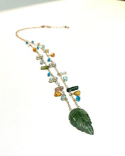 画像をギャラリービューアに読み込む, K18YG/K10YG  グリーントルマリンネックレス