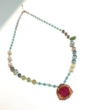画像をギャラリービューアに読み込む, K18YG/K10YG ウォーターメロントルマリンネックレス