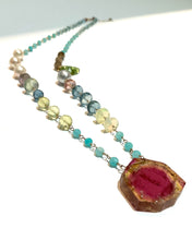 画像をギャラリービューアに読み込む, K18YG/K10YG ウォーターメロントルマリンネックレス