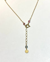 画像をギャラリービューアに読み込む, K18YG/K10YG トルマリンリーフチェーンネックレス