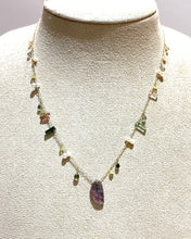 画像をギャラリービューアに読み込む, K18YG/K10YG トルマリンリーフチェーンネックレス