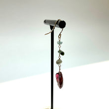 画像をギャラリービューアに読み込む, K18YG/K10YG  ピンクトルマリンリーフ片方ピアス - E