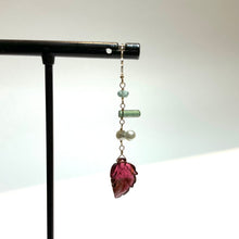 画像をギャラリービューアに読み込む, K18YG/K10YG  ピンクトルマリンリーフ片方ピアス - E