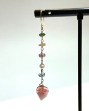 画像をギャラリービューアに読み込む, K18YG/K10YG ピンクトルマリンリーフカット片方ピアス