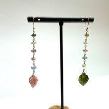 画像をギャラリービューアに読み込む, K18YG/K10YG ピンクトルマリンリーフカット片方ピアス