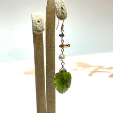 画像をギャラリービューアに読み込む, K18YG/K10YG グリーントルマリン片方ピアス-B