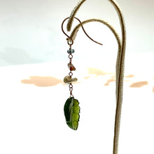 画像をギャラリービューアに読み込む, K18YG/K10YG グリーントルマリン片方ピアス-B