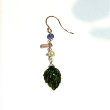 画像をギャラリービューアに読み込む, K18YG/K10YG グリーントルマリン片方ピアス-C