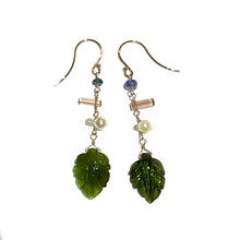 画像をギャラリービューアに読み込む, K18YG/K10YG グリーントルマリン片方ピアス-C