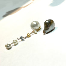 画像をギャラリービューアに読み込む, K18YG/ K10YG Colors 黒蝶真珠ポストピアス(片耳用・チャーム付き)-A