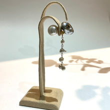 画像をギャラリービューアに読み込む, K18YG/ K10YG Colors 黒蝶真珠ポストピアス(片耳用・チャーム付き)-B