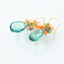 画像をギャラリービューアに読み込む, K18YG Colors フローライト花束ピアス