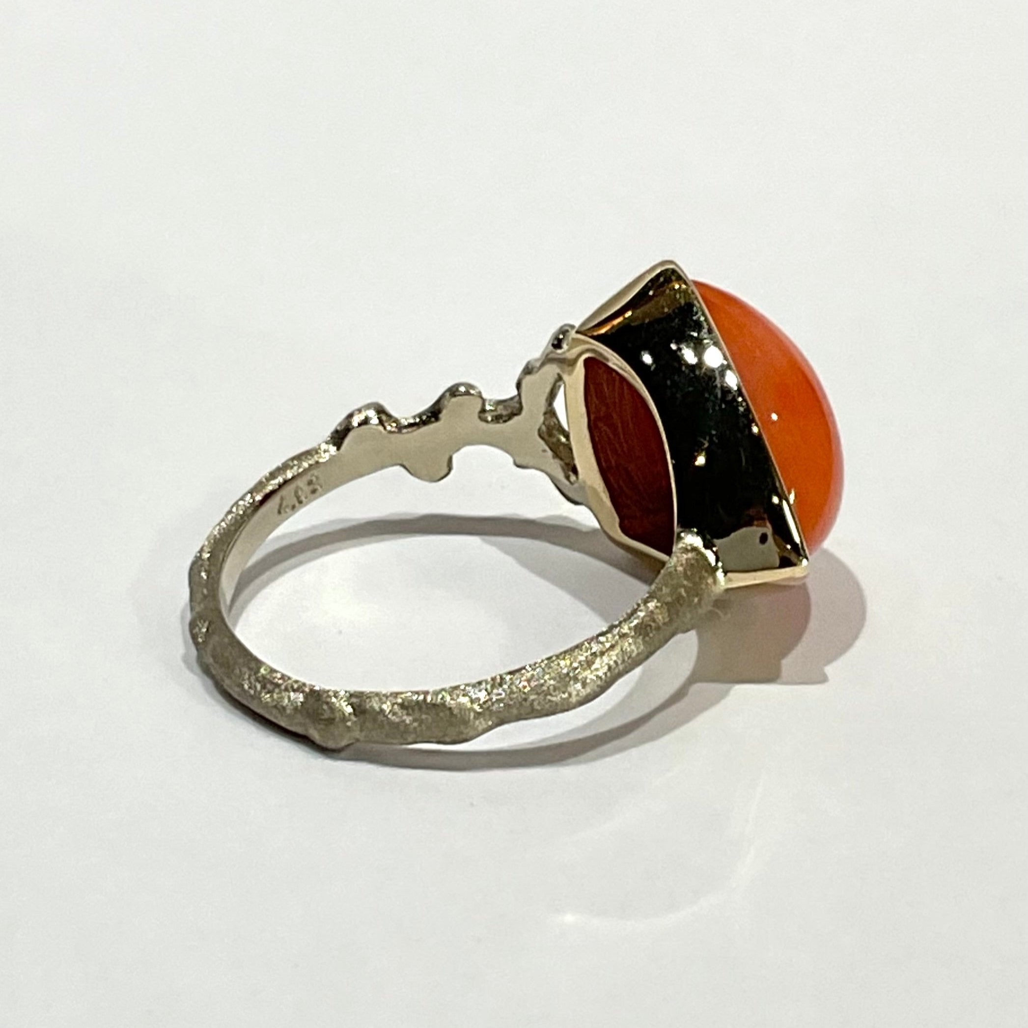 TILLA・EARTH K18YG/K18WG Coral 桃珊瑚リング 石垣島ジュエリー 