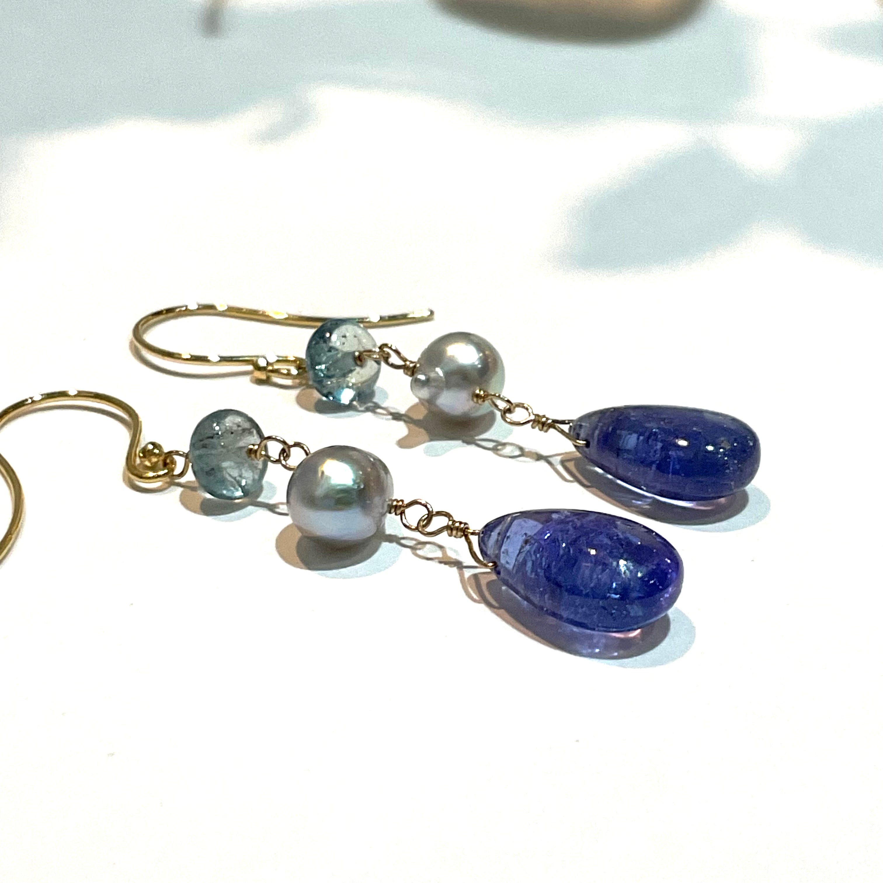 TILLA・EARTH K18YG Colors タンザナイトピアス 石垣島ジュエリー