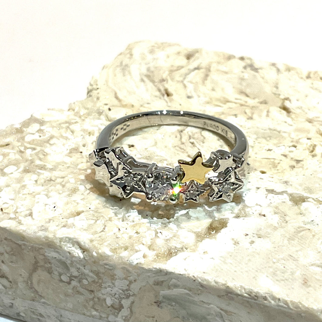 《NEW》Pt900/K18YG ダイヤモンドリング